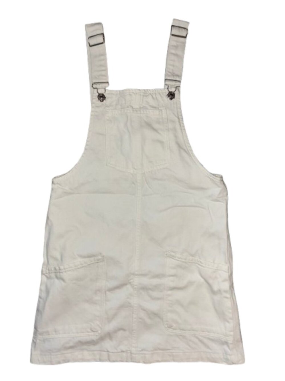 Mango Cream Denim overall dress Pinafore Mini Dress
